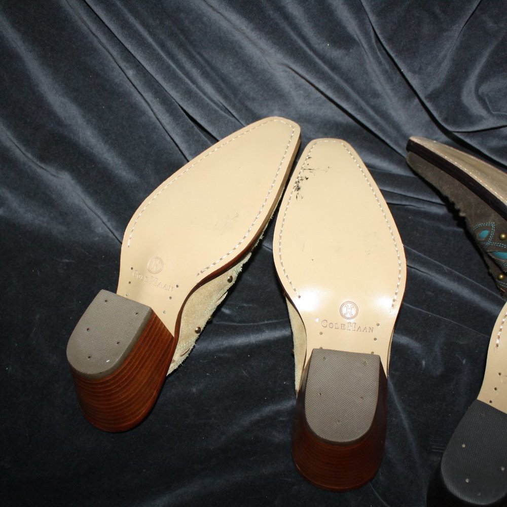 **Vintage** Cole Haan Slip on Leather Western Mules 🌵8.5 - Picture 3 of 10